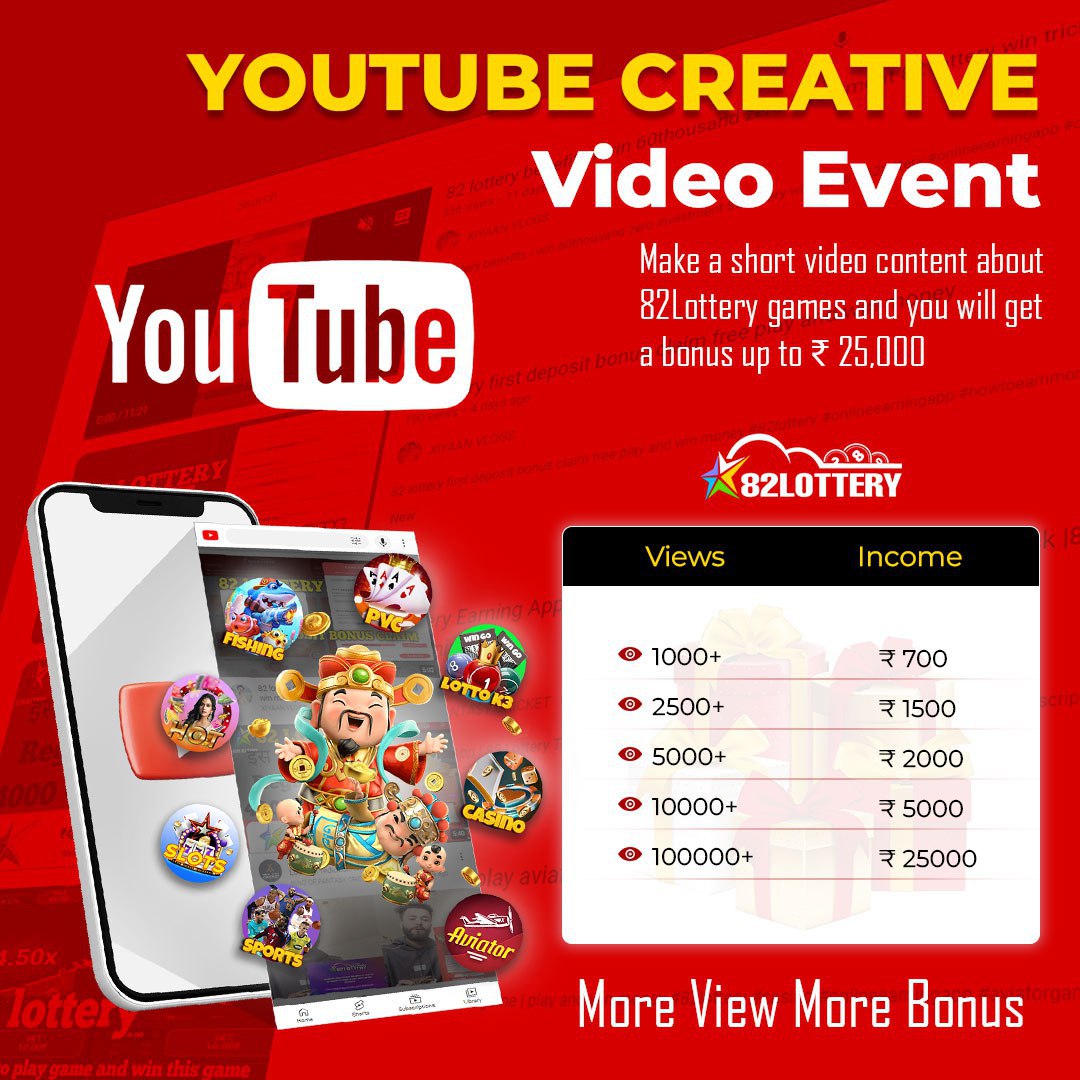 82Lottery Bonus Youtube Creative Banner